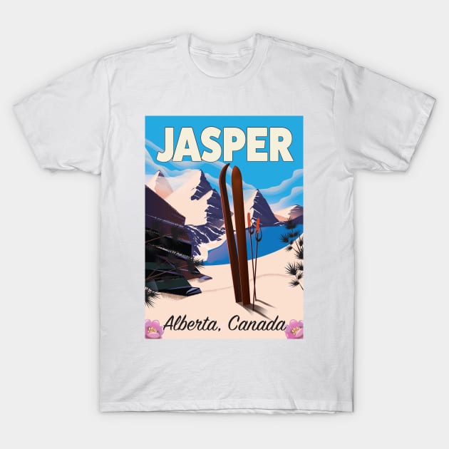 Jasper Alberta Canada Ski poster T-Shirt by nickemporium1